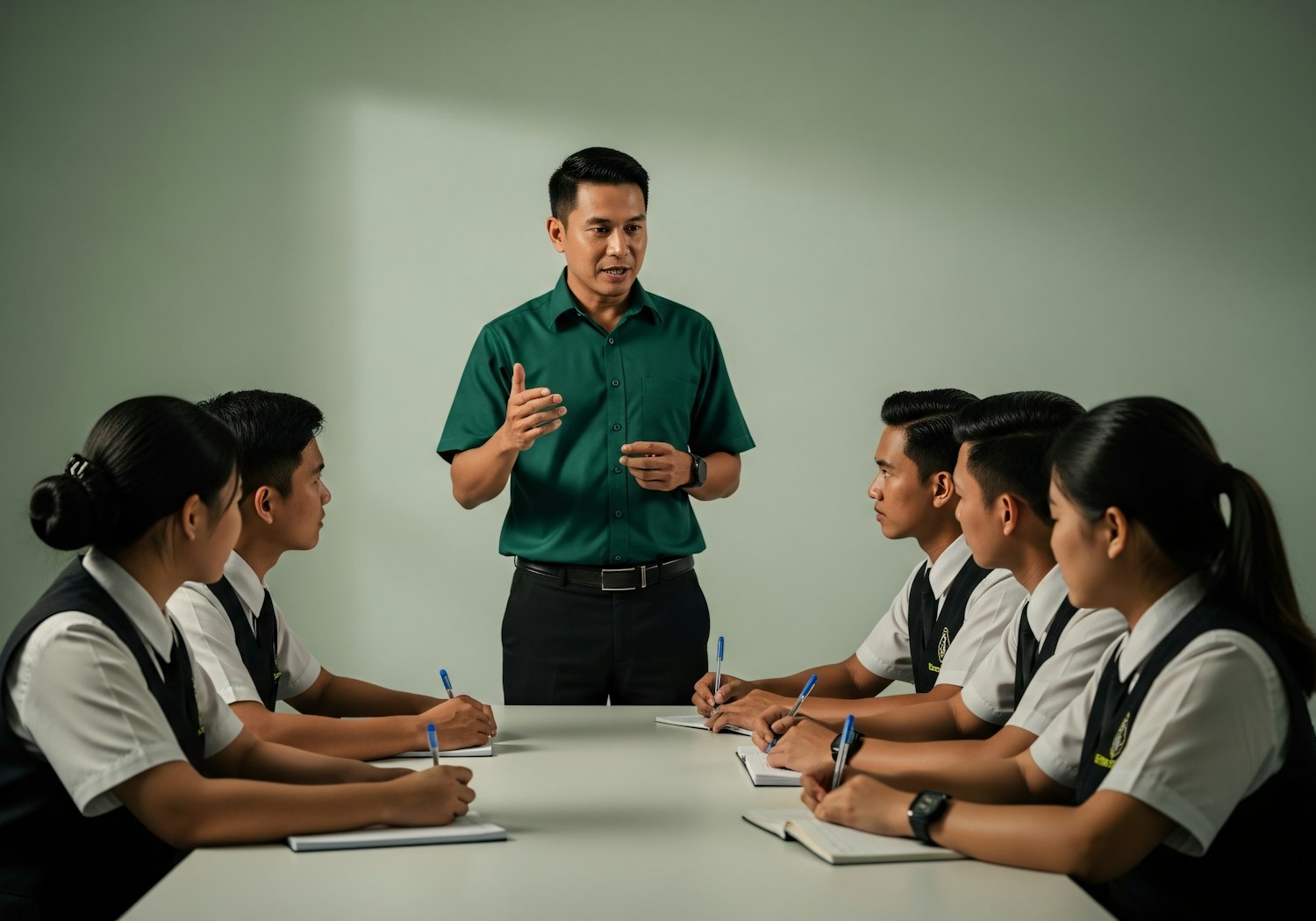 A teacher actively applying cognitive science techniques in a classroom setting, demonstrating the real-world impact of online learning.