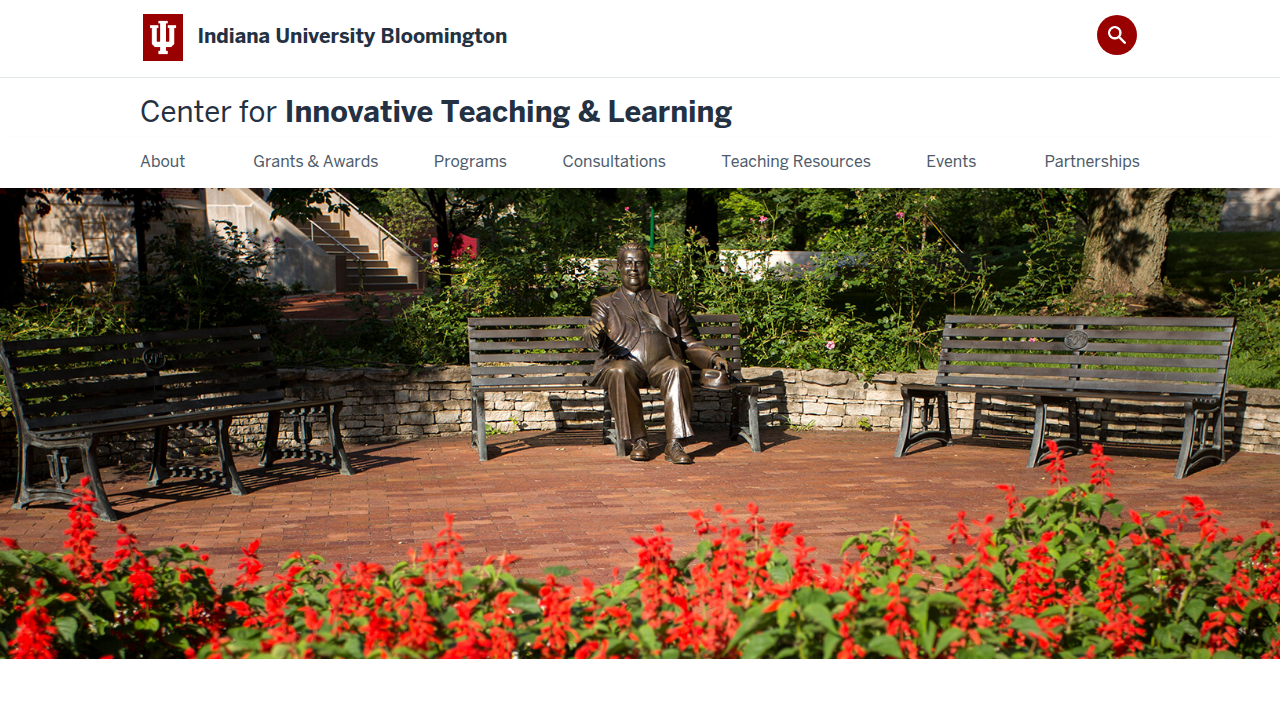 A screenshot of Indiana University's Center for Innovative Teaching and Learning website, offering resources on effective pedagogical strategies like spaced practice.