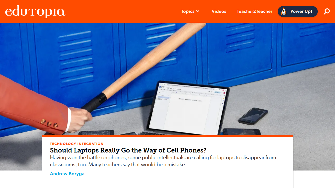 A screenshot of the Edutopia website, a community and resource hub for educators sharing innovative teaching practices, including retrieval practice.