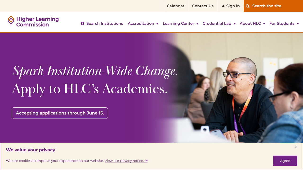 Verify institutional accreditation through the Higher Learning Commission, a key indicator of educational quality.