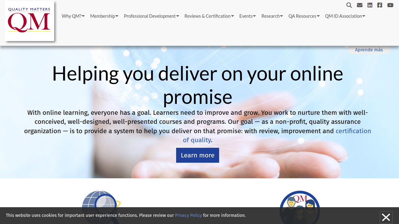 Review the Quality Matters website to understand the standards for effective online course design and delivery.