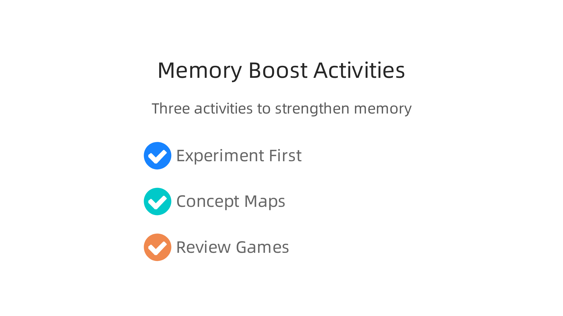Three effective activity types to strengthen declarative memory in science education.