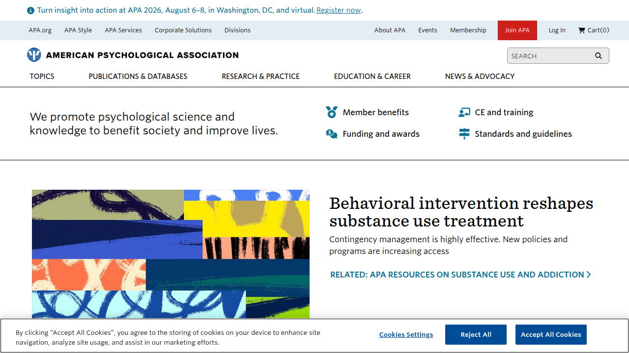 Stay informed on the latest research and professional trends in psychology with the American Psychological Association.