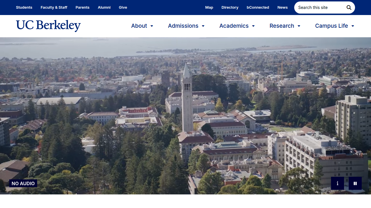 The official website for the University of California, Berkeley, known for its academic programs.