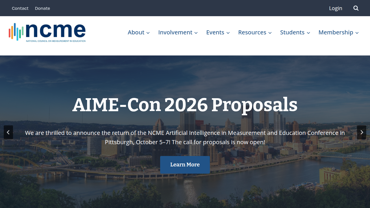 The National Council on Measurement in Education (NCME) website, a resource for diagnostic analytics.