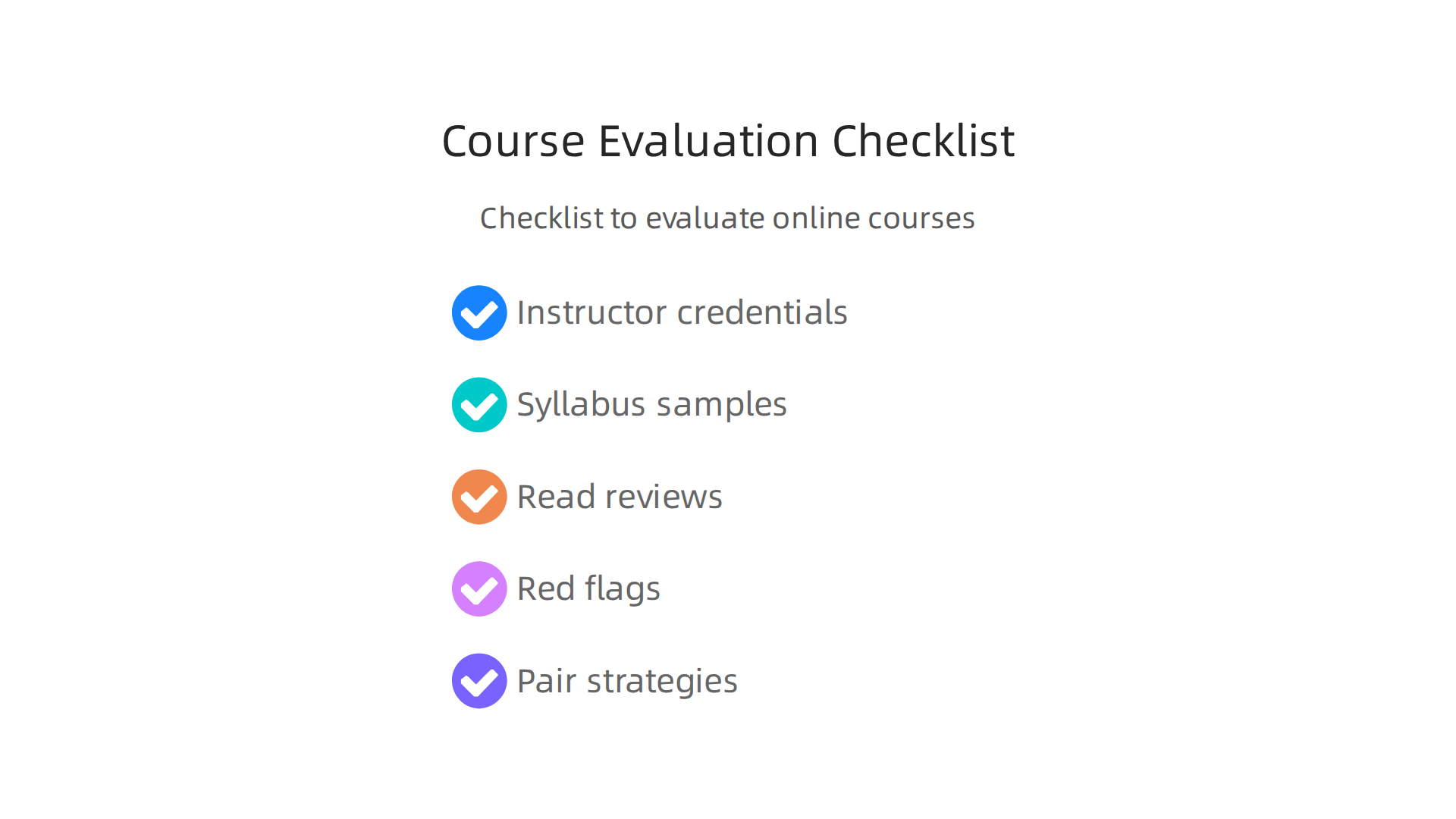 Use this practical checklist to evaluate any online course before purchasing, ensuring it meets your learning needs.