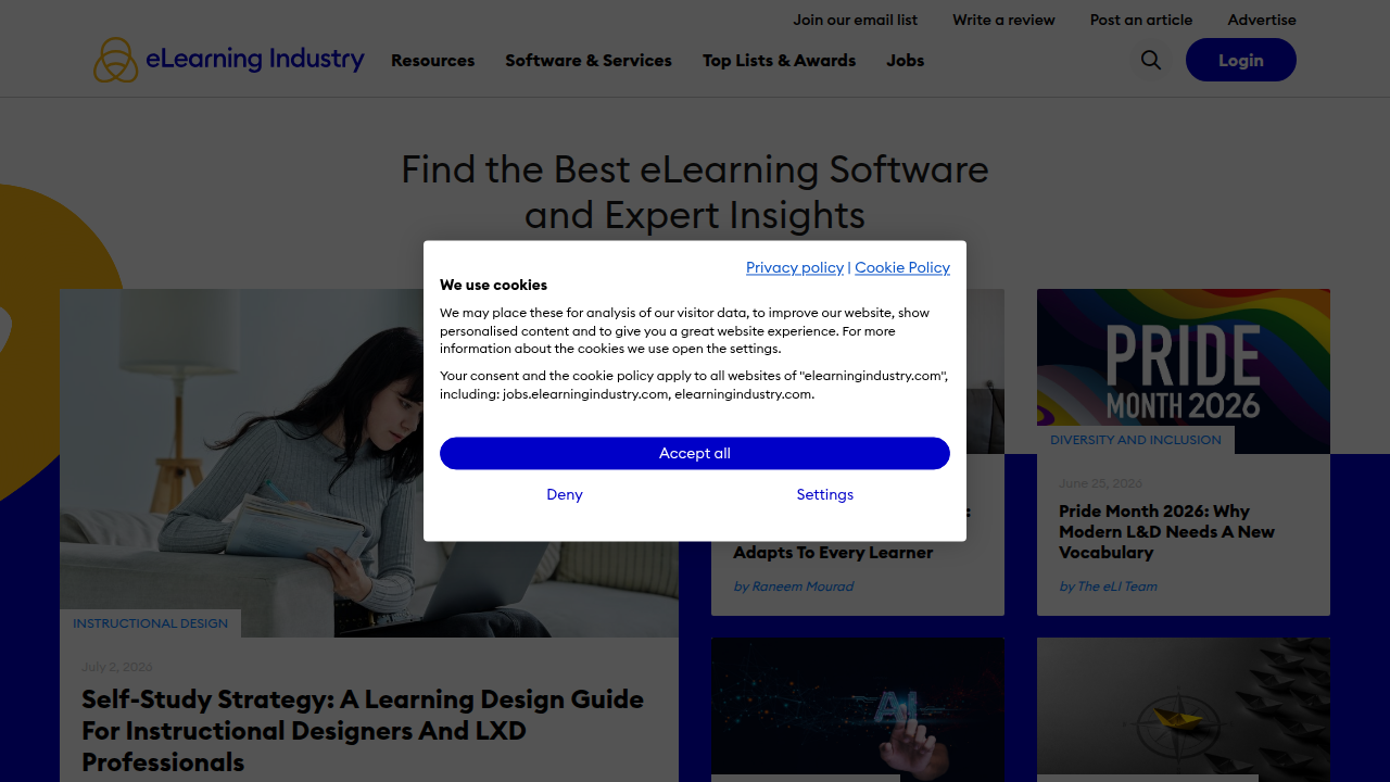 Visit eLearning Industry to find articles and resources on educational technology and instructional design best practices.
