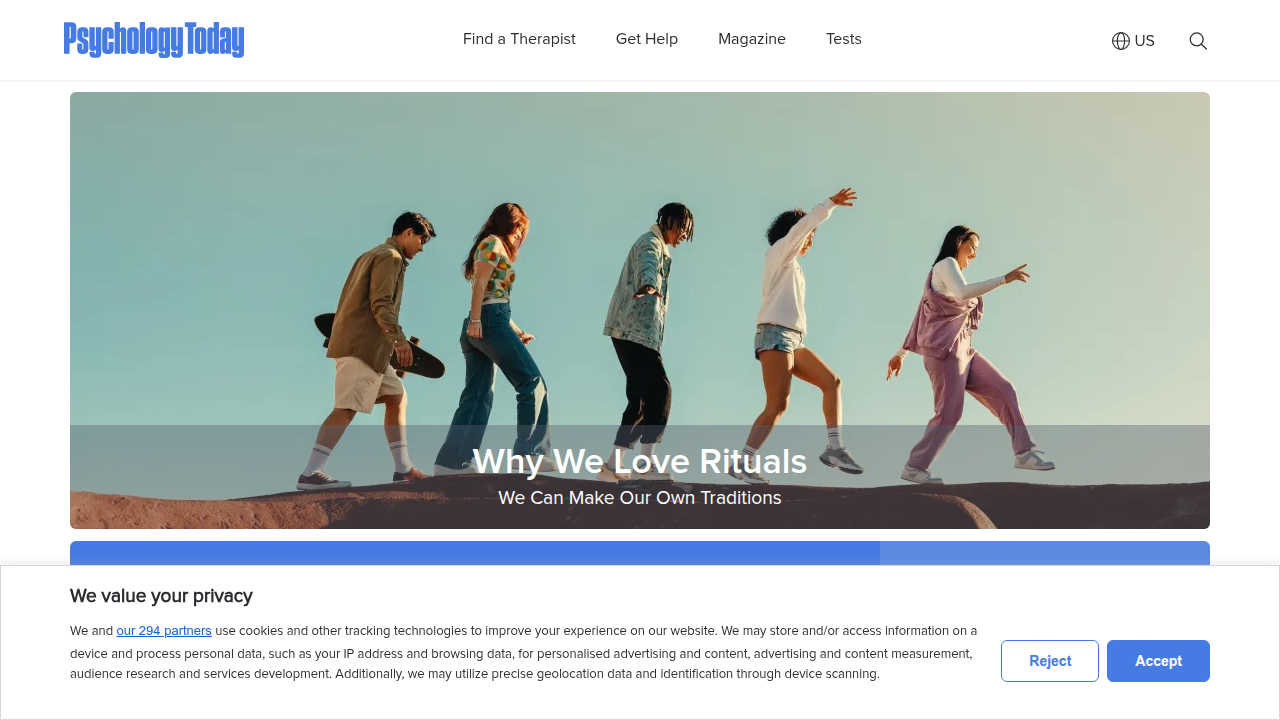 Screenshot of Psychology Today, a leading online directory for finding therapists and mental health professionals.
