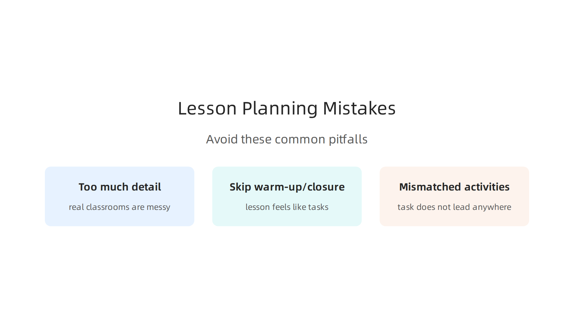 Avoid these common pitfalls to make your lesson plan template more effective.