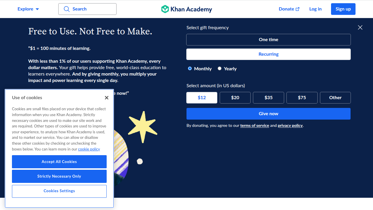 Explore the user-friendly interface of Khan Academy, offering free video lessons and practice problems across diverse subjects.